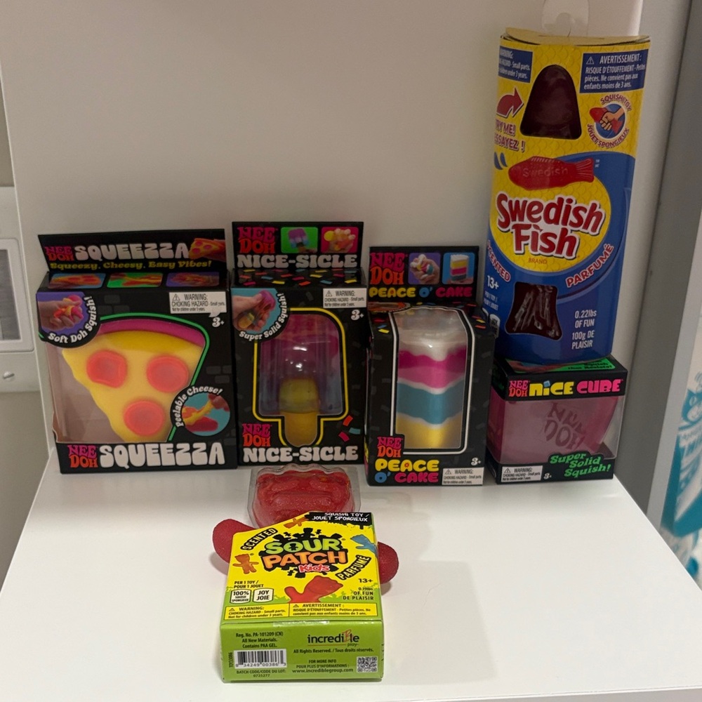 Authentic Needoh pizza, Nice Sicle, Peace O Cake, Cube, & SourPatch/Fish